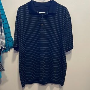 EUC black with gray stripes grand slam golf polo
